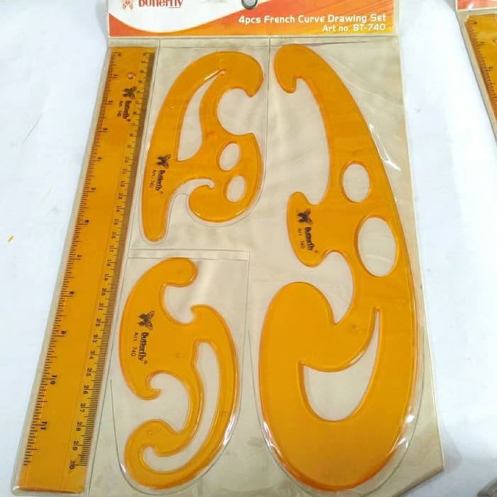 

Butterfly French Curve Drawing Set 4pc Penggaris Kurva Lengkung Alat Bantu Gambar 4 Buah Per Set