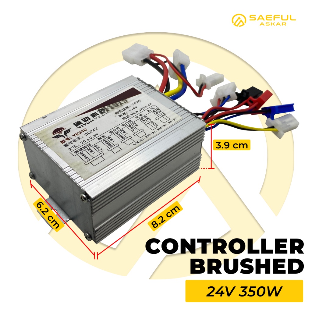 Kontroler Brushed 24V 36V 350W Skuter Listrik Sparepart Controller Brushed Scooter Electric
