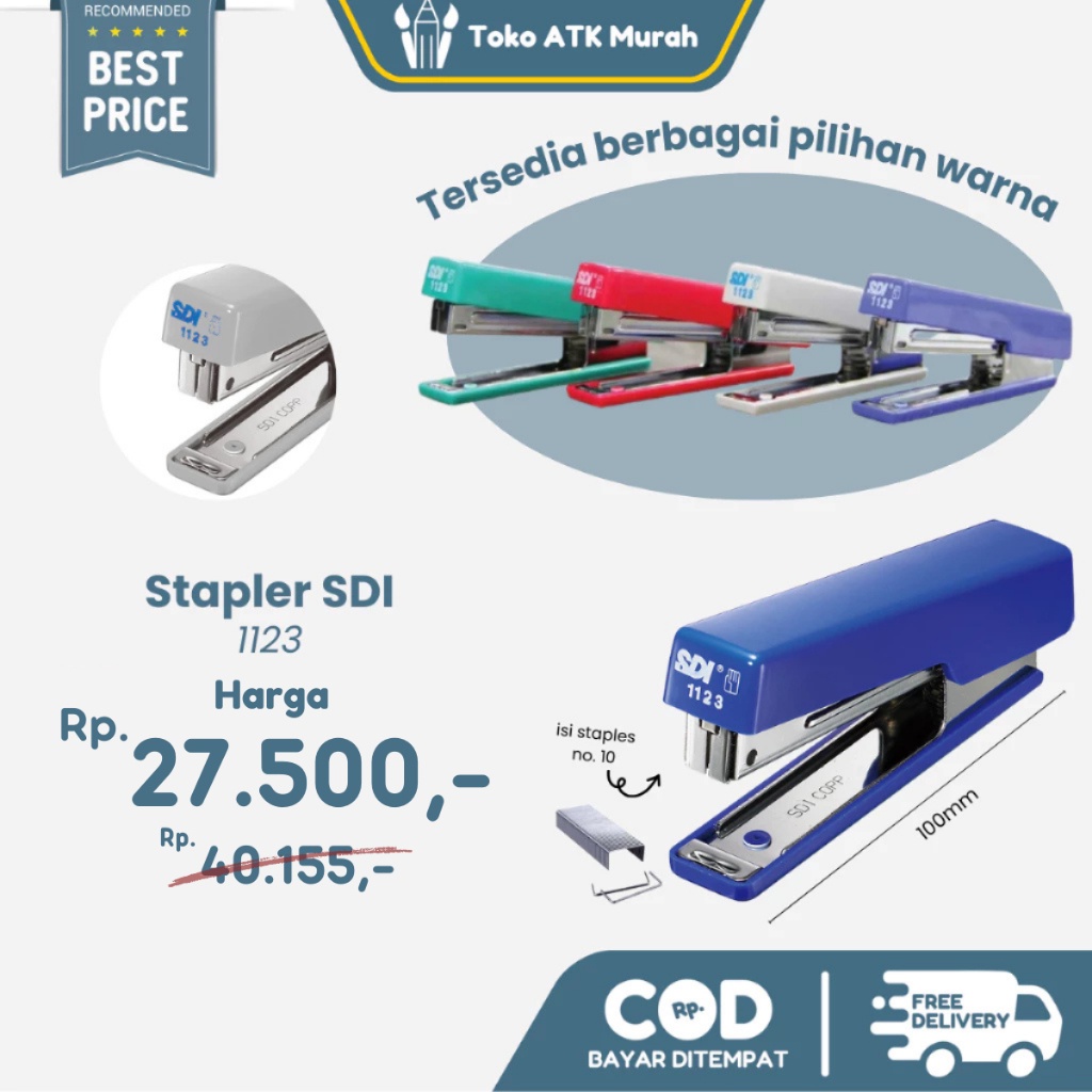 

SDI Stapler No.10 1123 Stepler Hekter Penjilid Kertas