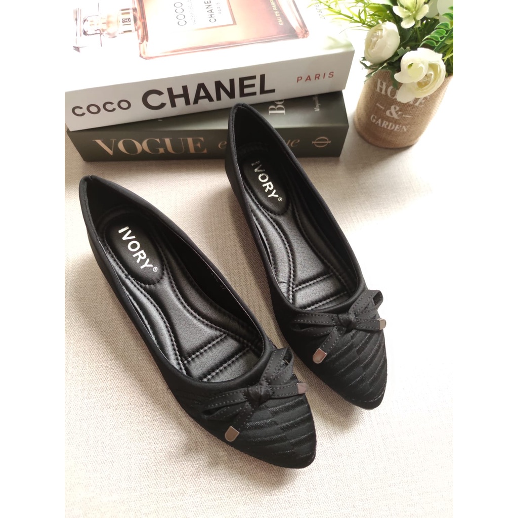 Berkualitas Ivory Sepatu Wedges Wanita 3Cm Import W399-266