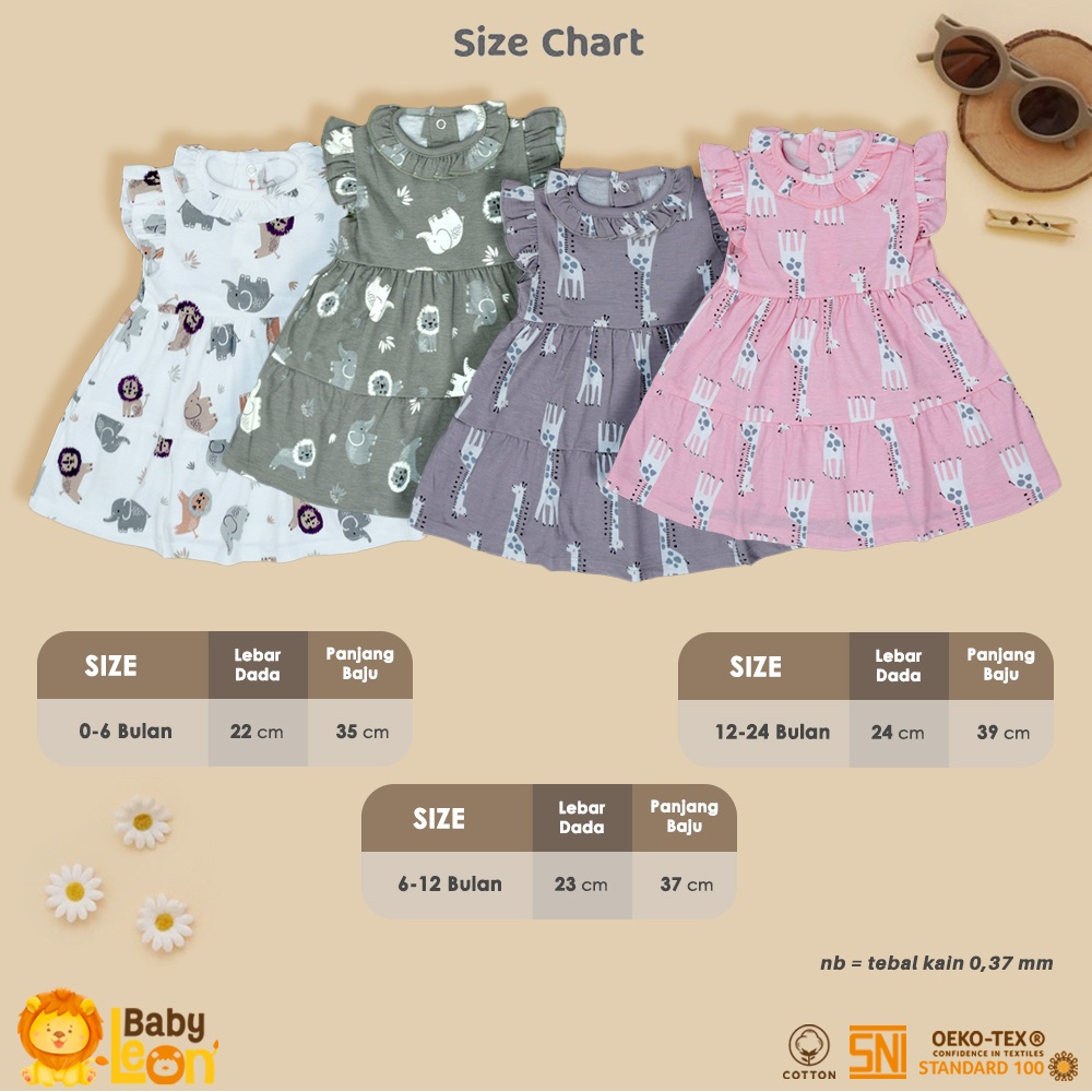 Grosir Baby Leon Dress Bayi Perempuan Rr-120 Baju Bayi Perempuan Baju Anak Perempuan Dress Anak