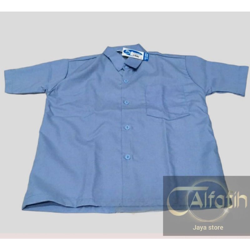 Bergaransi Baju Seragam Sekolah Biru Telur Asin Lengan Panjang/Pendek Pria Wanita Untuk Sekolah