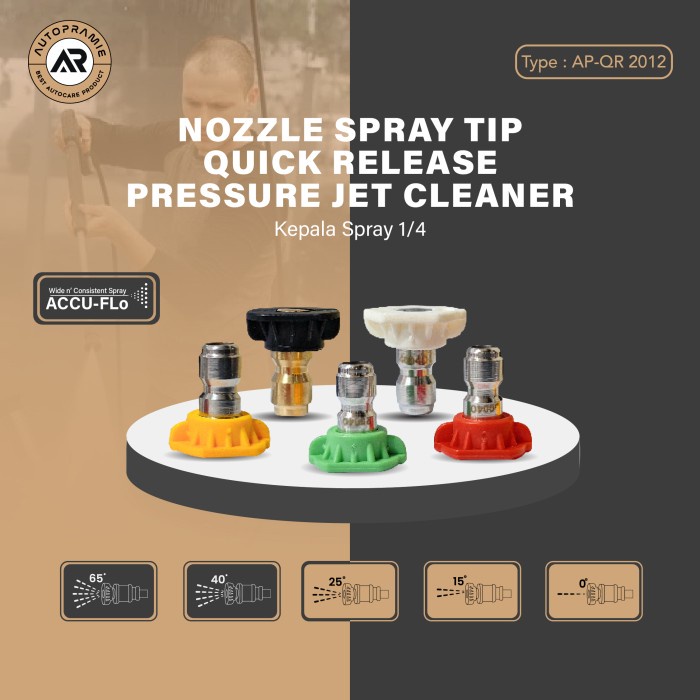 Nozzle Spray Tip Quick Release Pressure Jet Cleaner Kepala Spray 1/4 "