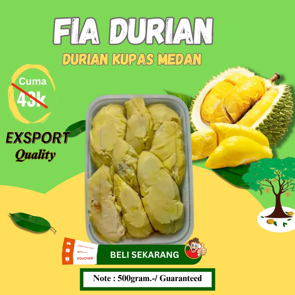 

DURIAN KUPAS MEDAN 500gr/DUREN/DURPAS MEDAN/DURPAS MURAH/DURIAN WE!