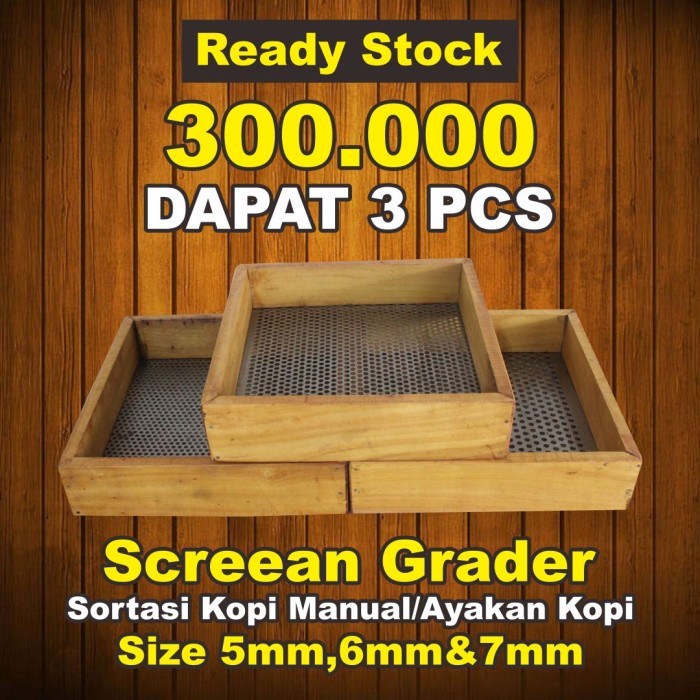 Screen Grader Sortasi Kopi Manual (Dapat 3 pcs)