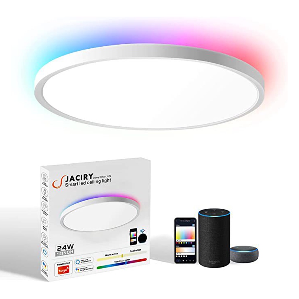 24 W LED Ceiling Light with Remote Control Flush Mount LED Ceiling Light Fixture Dimmable for Bedroo