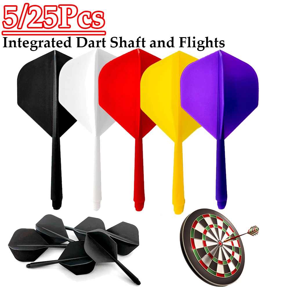 5/25Pcs 2BA Integrated Dart Shaft and Flights Kit Professional Transparent Anti-Fall Dart Flights Sh