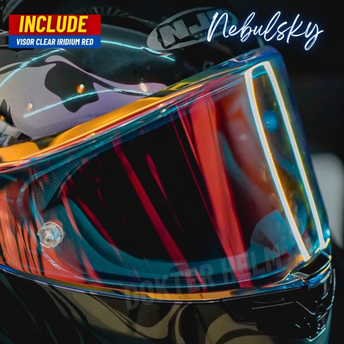 Paket Ganteng Njs Nebulasky - Helm Full Face Original Sni