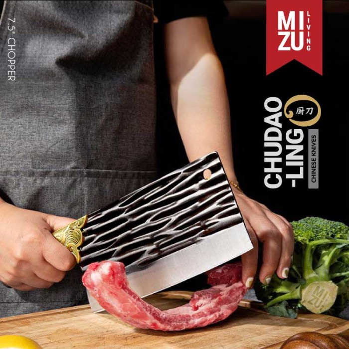 MIZU CHUDAO-LING Chinese Knives Chef's Knife Chopper Knife Stainless Kitchen Knife Pisau Daging Piso