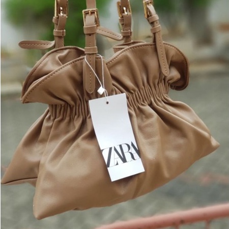 Tas Selempang Zara Serut / Zara Bucket Bag With Gathering / Tas Serut Wanita -KwalitasGan