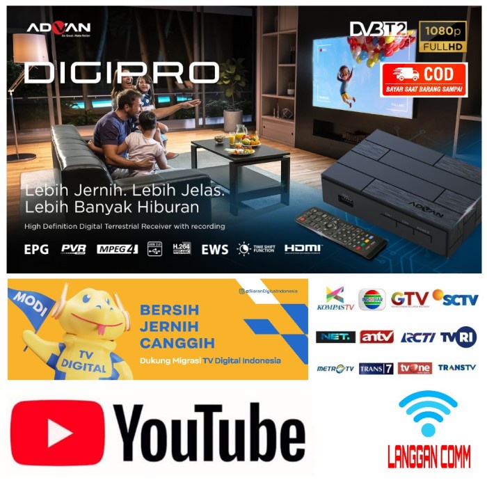 JTTOP" SET TOP BOX TV DIGITAL DIGIPRO BY ADVAN STB ADVAN DIGIPRO HDMI RCA