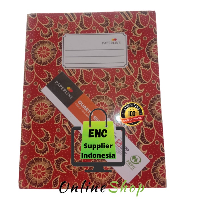 

ENC - 5 buku hardcover quarto paperline 100 lembar kwarto q4 per pak