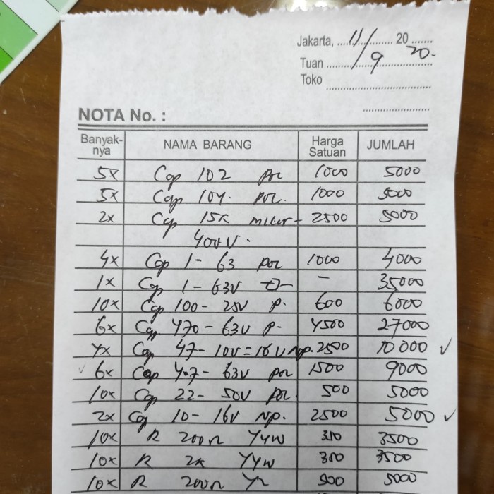 

TERBARU! satu nota, RP 133,000