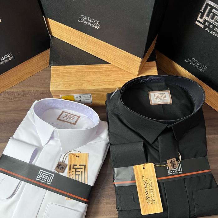 GAMIS SAUDI AL ASEEL PRIEMER ORIGINAL KERAH KEMEJA MANSET Pria