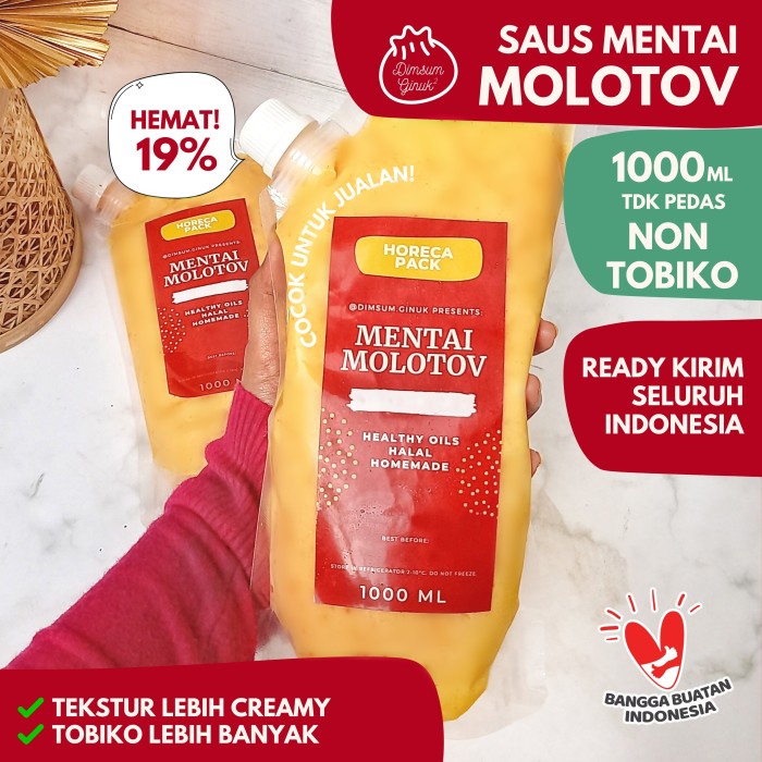 

BARANG TERLARIS Saos Saus Mentai Halal Sauce Mentaiko u Mentai Rice Cake Dimsum Ginuk