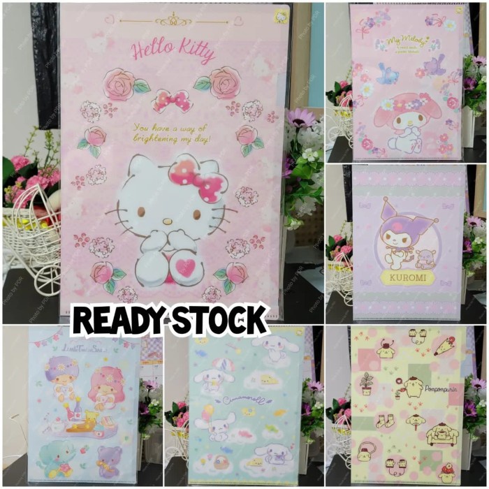 

BARANG TERLARIS Map File Folder A4 Sanrio Original Hello Kitty My Melody Kuromi Cs