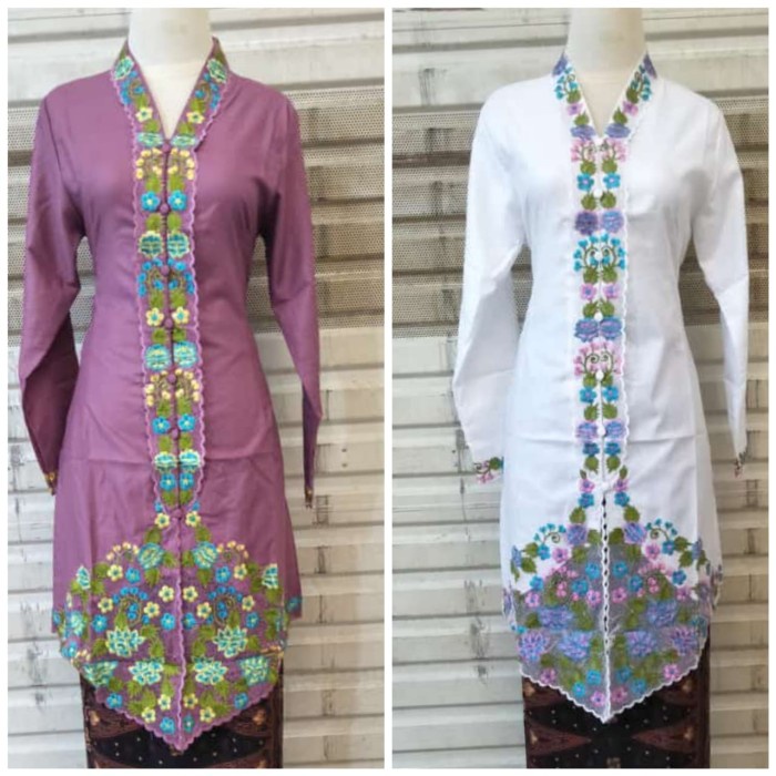 KEBAYA ENCIM BORDIR TUNIK LENGAN PANJANG KATUN IMA