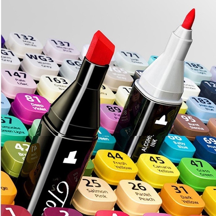 

TOUCHFIVE BLACK 60PCS/ 60 WARNA/ 60 COLOUR TWIN MARKER SPIDOL SKETSA