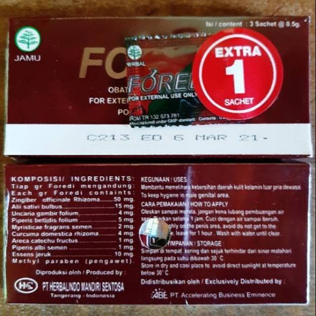 

FOREDI GEL 1 BOX ISI 4 SAET - HERBAL TAHAN LAMA REKOMENDASI Dr BOYKE