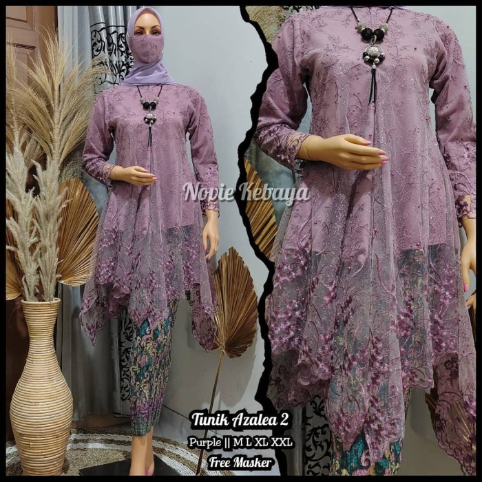 Kebaya Tunik Ungu Muda Ready