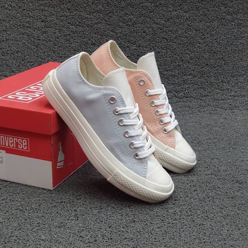 SEPATU CONVERSE 70S LOW RENEW OFF WHITE BLUE PINK SOL GLOSSY GRADE ORIGINAL 36-40 -JaminanMutu