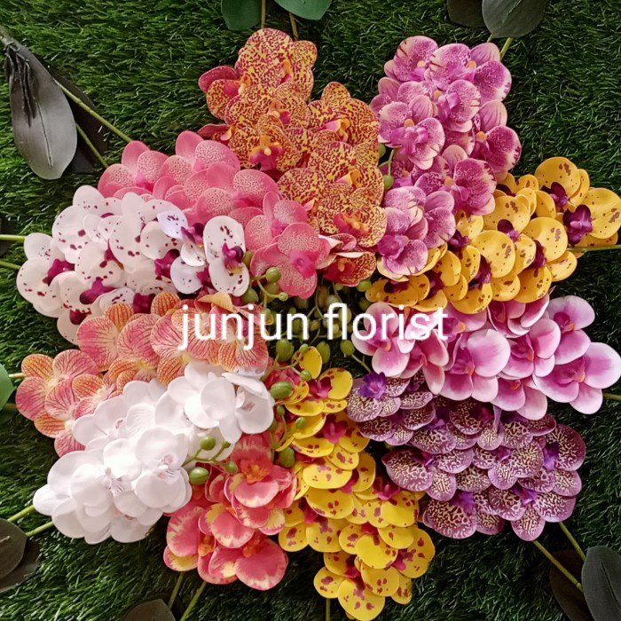 New- bunga anggrek latex artificial cabang 2//bunga anggrek latex murah