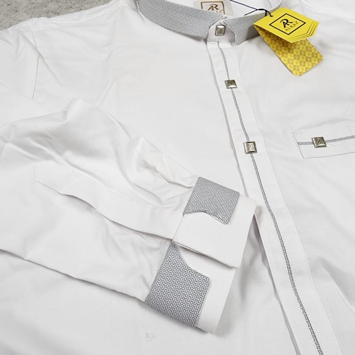 Baju koko alraz putih - kemko pria Alraz lengan panjang premium Zahwan