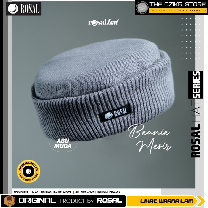 PECI BEANIE MESIR ROSAL Original Peci Beanie Rajut Sholat Pria Muslim