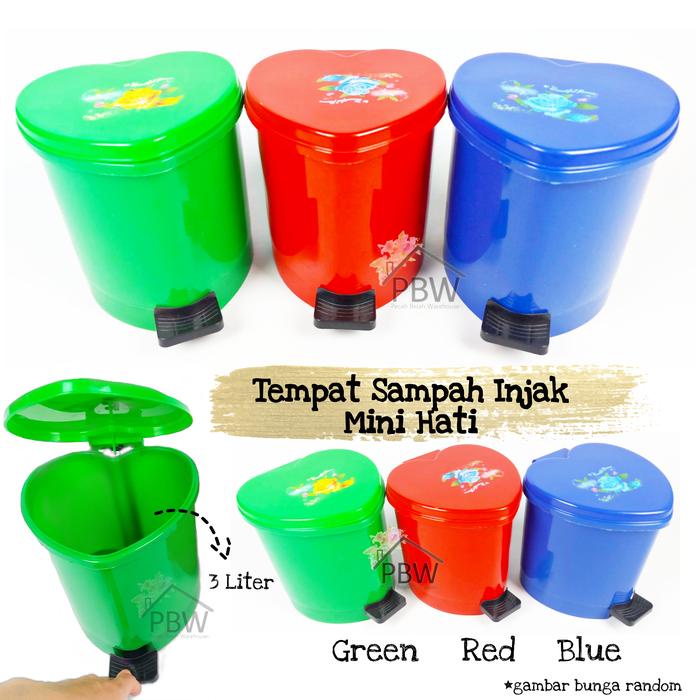 Ready Tempat Sampah Mini 3L / Tempat Sampah Injak Mini Hati / Tempat sampah Mobil / Tempat Sampah