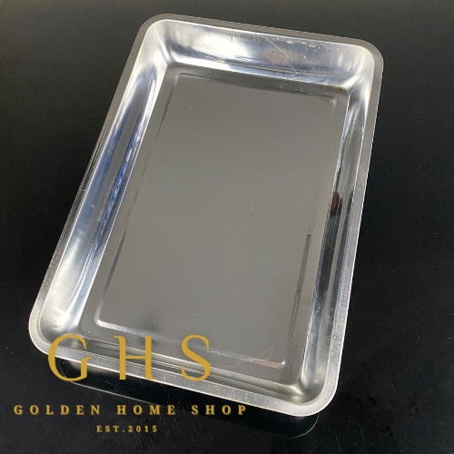 PREMIUM Nampan Baki 50 x 35 CM Stainless Steel Tray Baki Segi Kotak