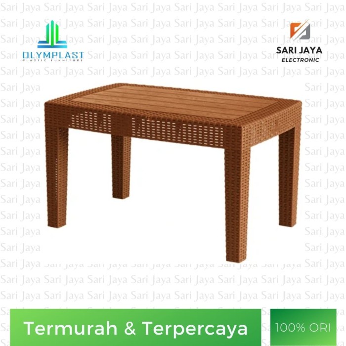 PREMIUM Meja Sofa Plastik Olymplast Sofa Table Motif Rotan Plastik - OST R