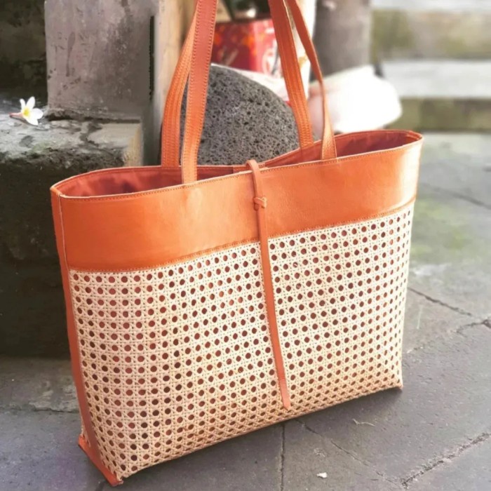 PREMIUM tas rotan kulit anyaman handmade bali Rattan leather