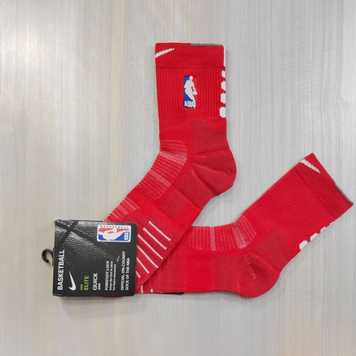 PREMIUM Kaos Kaki Basket NBA Nike Elite Crew Middle Tebal - Merah
