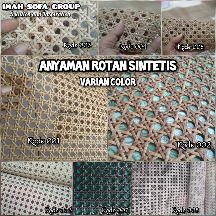 PREMIUM Anyaman Rotan Sintetis Lembaran Webbing Rotan Sintetis Varian Warna