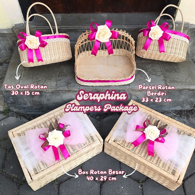 PREMIUM Seraphina 1 set Hantaran Rotan Wadah Hantaran Bahan Rotan Kerajinan