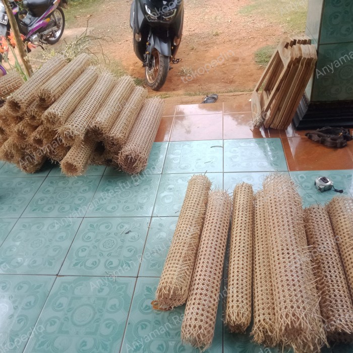 PREMIUM anyaman rotan mata ayam / bunga tanjung / webbing rattan 40x120