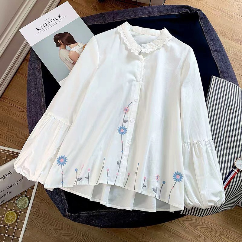 CUCI GUDANG Kaleela Blouse Katun Wanita Terbaru Blus Putih Bordir Kekinian Bluse Cewek Baju Atasan