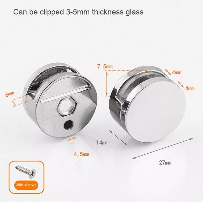 

PENJEPIT CERMIN KACA/MIRROR HOLDER CLAMP/4PCS