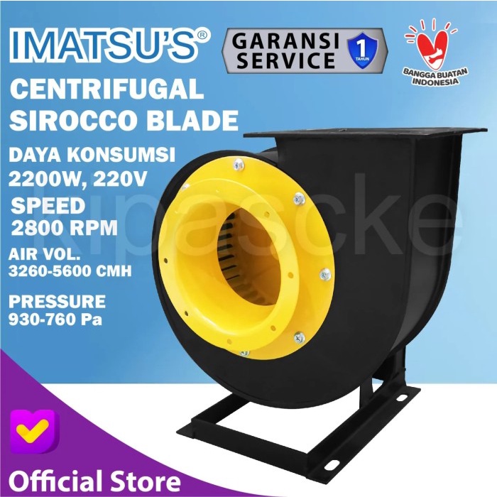 Centrifugal Fan Blower Sirocco 2.2KW 2200W 220V Kipas Blower Keong