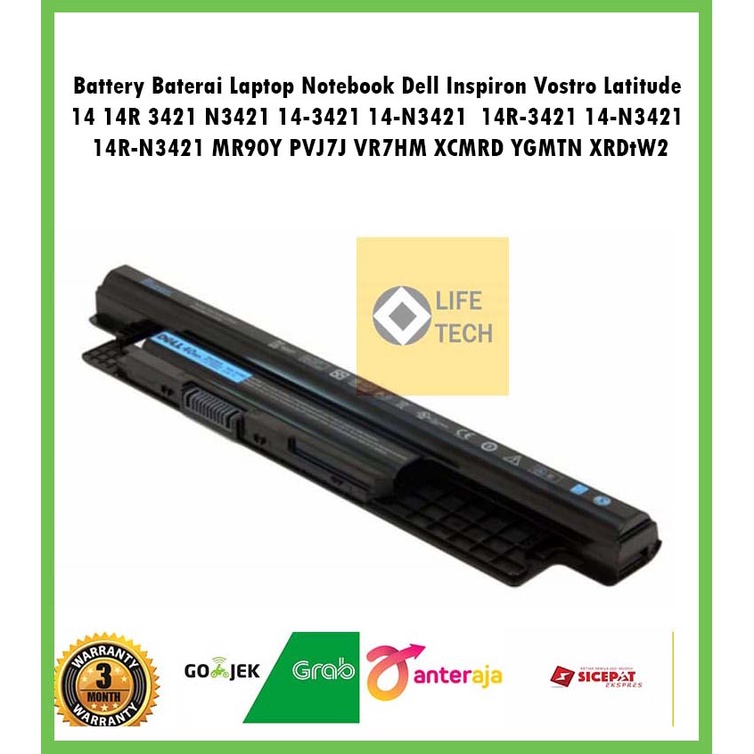 Baterai Laptop Dell Inspiron MR09Y XCMRD 14R 15R 17R 3421 3437 5421 5473 14-3000 N3421 14-3421