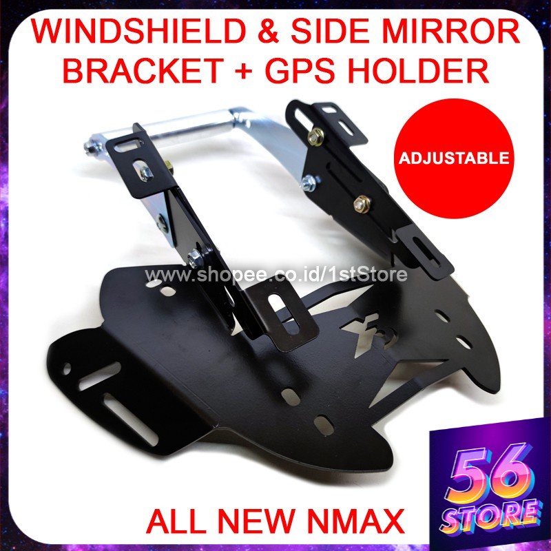 BRACKET WINDSHIELD SPION + GPS X3 V3 ALL NEW NMAX OLD V1 V2 2020 2021 BRAKET SERPO VISOR SIDE MIRROR