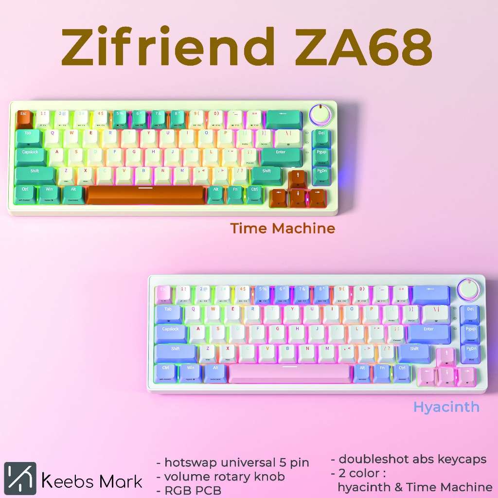 Zifriend ZA68 Mechanical Keyboard 68 Keys RGB Wired -JuaraNyaProduct