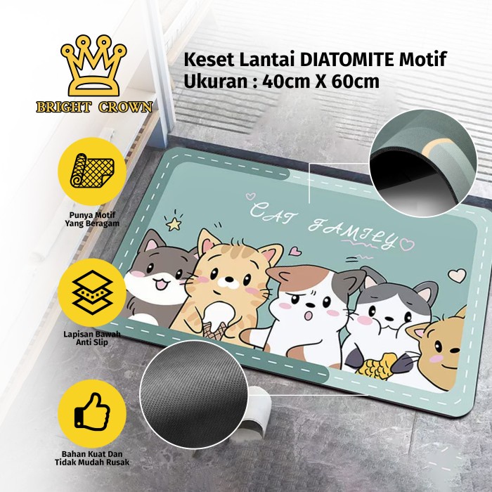 Promo Bright Crown Keset Batu / Keset Kaki Nyerap Air Diatomite Anti Slip