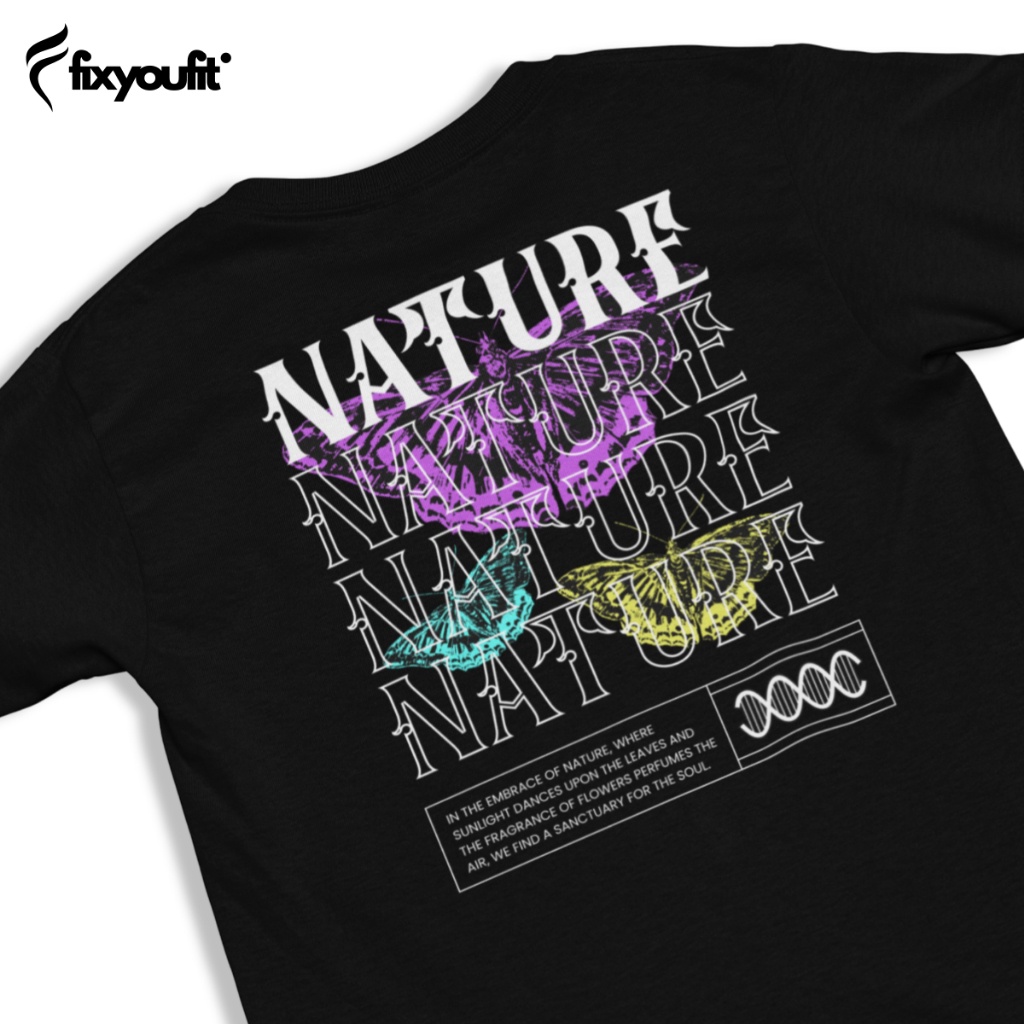 VFM/ FIXYOUFIT Kaos Pria NATURE BUTTERFLY - F003 | Kaos Distro Unisex Cotton Combed 24s Streetwear P