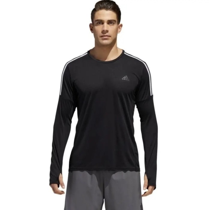 Best Seller Men Adidas Own The Run Long Sleeve Shirt Kaos Lari Pria