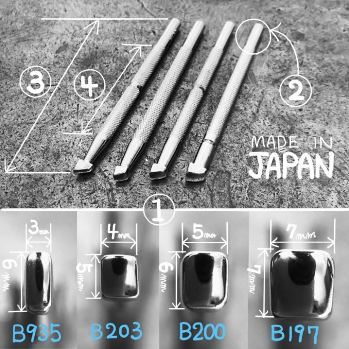 

OKA Factory - Bevelers Stamping Tool for Carving leather - JAPAN