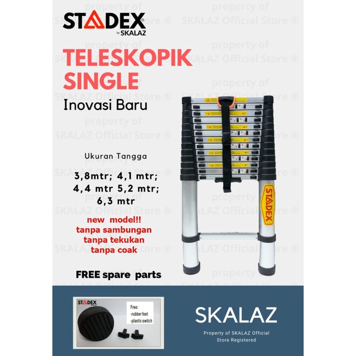 Tangga Teleskopik Single 4,4 mtr Merk STADEX by Skalaz