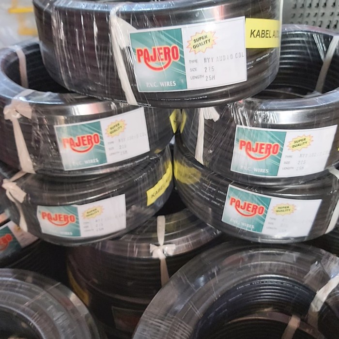 JTTOP" KABEL LISTRIK 2X2,5 SERABUT 2X2.5 HITAM 25 METER