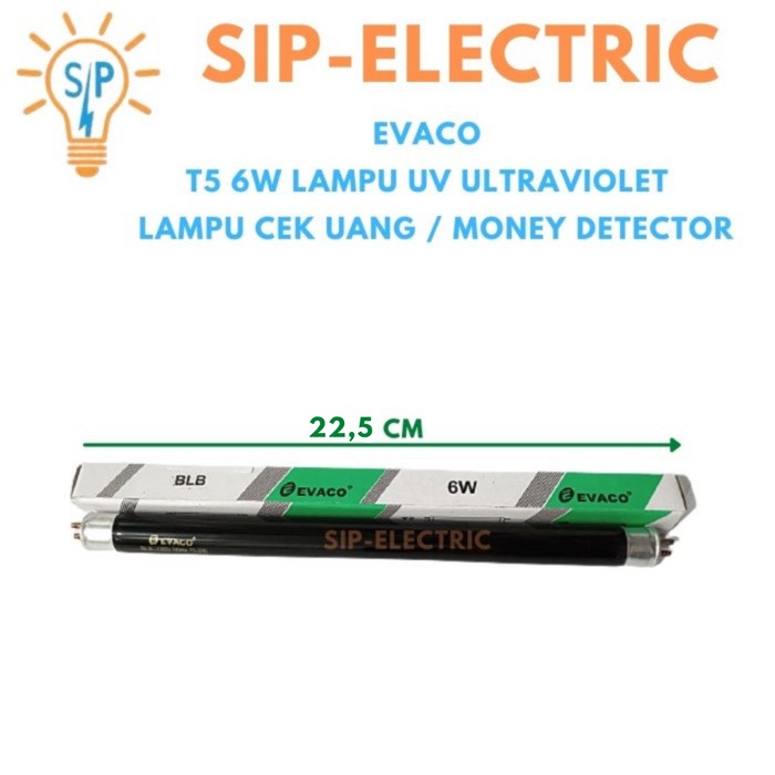 JTTOP" EVACO T5 6W LAMPU UV ULTRAVIOLET / LAMPU CEK UANG / MONEY DETECTOR