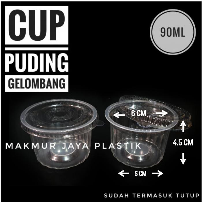 [ CUP 90 ML - BENING ] CUP PUDING JELLY ULIR GELOMBANG 90 ML ISI 50 PC